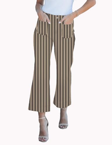 Wide Leg Jeans for Women Trendy High Waisted Flare Jeans Cropped Pants Stretchy Baggy