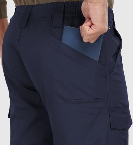 Mens Cargo Work Pants Durable Ripstop Tactical Pants with 7 Pockets Outdoor Water Resistant Hiking Woking Construction Pants