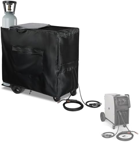 Welding Machine Cover with Zipper,Heavy Duty 600D Waterproof Welding Cart Cover,Welder Covers for Welder Models TIG/MIG 240/230/MP250i/252/255.(40''L*16''W*32''H)