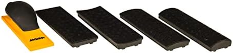 Mirka Contour Hand Sanding Block Kit, Hook-and-Loop, 2.75x8 Inch, 4 Plates