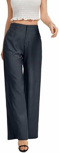 FUNYYZO Wide Leg Dress Pants for Women Work Slacks Business Casual Outfits