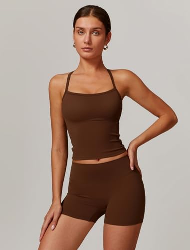 QBGJTD Two Piece Workout Sets For Women Tank Top Matching High Waist Booty Lifting Shorts Gym Yoga Active Wear Outfits