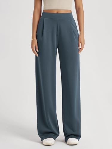ODODOS Modal Soft Wide Leg Pants for Women High Waist Casual Relaxed Pants with Pockets-27/29"/ 31" Inseam