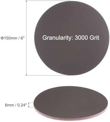 uxcell 6pcs 3000 Grit Sanding Sponge 6" Hook and Loop Sponge Sanding Disc