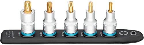 HAZET 992T-SR/5 Smart Rail with Magnetic Base, 5 Slots, Drive: Square 12.5 mm (1/2 Inch), Output: Internal Torx Profile, Plastic Socket Strip for Socket Spanner
