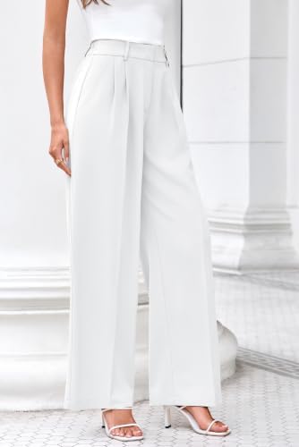 FUNYYZO Wide Leg Dress Pants for Women Work Slacks Business Casual Outfits
