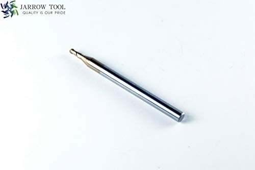 Carbide Ball Nose End Mill for CNC Machine Milling Tools, for Alloy Steels/Hardened Metals - 2 Flute - 55HRC TiAlN Coated (5Pcs, 1/16)