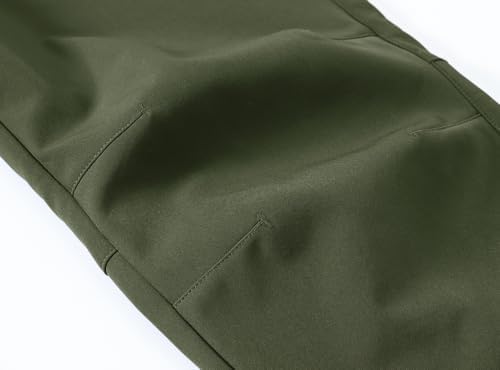 BASUDAM Men's Work Pants Softshell Winter Fleece Lined Insulated Outdoor