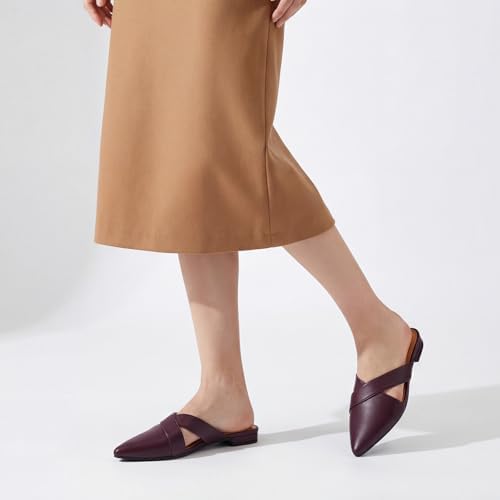 Rekayla Women's Mules Closed Pointed Toe Flats Backless Loafers Shoes for Women