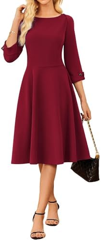 GRACE KARIN Work Dresses for Women Fit and Flare Midi Dress