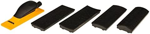Mirka Contour Hand Sanding Block Kit, Hook-and-Loop, 2.75x8 Inch, 4 Plates