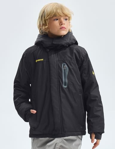 GEMYSE Boy's Waterproof Ski Snow Jacket Fleece Kids Winter Coat with Hood