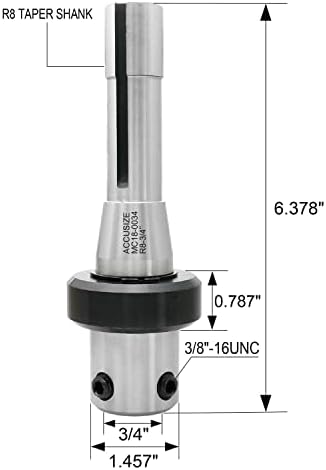Accusize Industrial Tools Annular Cutter Arbor, R8 to 3/4'' Weldon Shank with Coolant System for Drill Use Annular Cutter on on Bridgeport Milling Machine, Mc18-0034