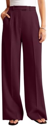 NIMIN Women Wide Leg Work Pants High Waisted Dress Trousers with Pockets