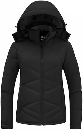 Skieer Women's Waterproof Ski Jacket Warm Snow Winter Coat Hooded Raincoat