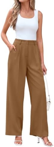 KICZOY Women Casual Wide Leg Dress Pants High Waist Lightweight Flowy Pants