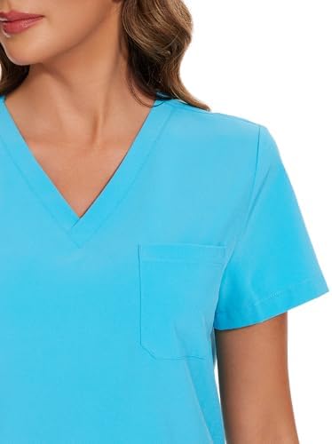 COZYFIT Scrubs for Women Set - Stretch V-Neck & Jogger Pant with 9 Pockets
