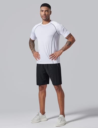 Liberty Imports 5 Pack Men's Active Quick Dry Crew Neck T Shirts