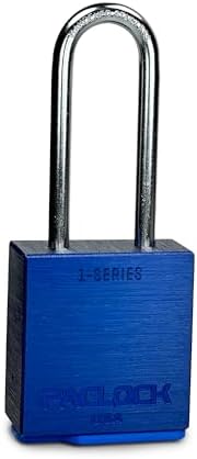 PACLOCK's 1-Series Padlock, Standard Rekeyable (SR), 1/4" Diameter Hard. Stainless Steel Shackle, 2-1/2" Tall, One Lock Keyed to a Number U-Pick! w/ 2 Keys, Blue