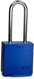 PACLOCK's 1-Series Padlock, High Security Rotating Disc, 2-1/2" Tall Hard. Stainless Steel Shackle, Exclusive Key Number, Keyed Differently w/ 1 Key, Blue