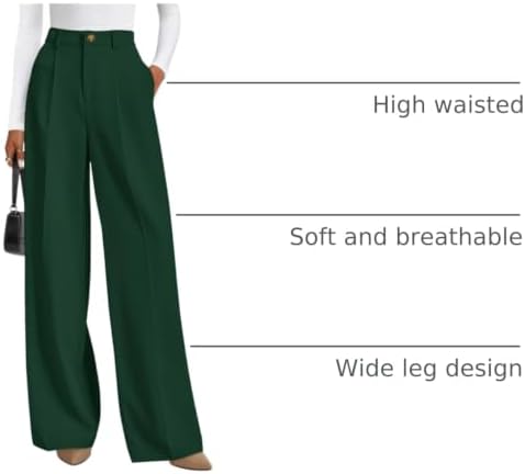 PRETTYGARDEN Women's Tailored Wide Leg Work Dress Pants
