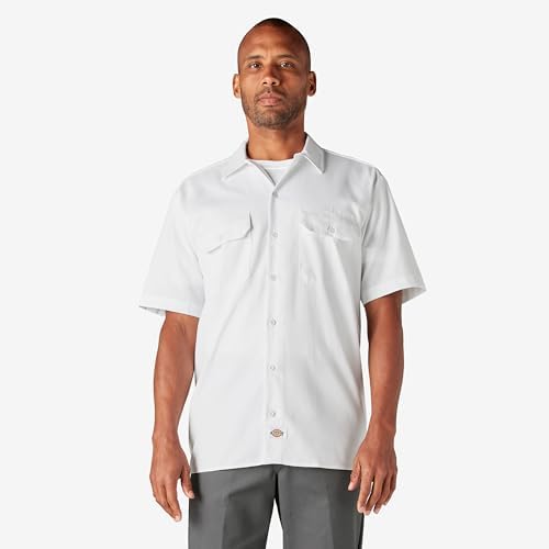 Dickies Men’s Short Sleeve Work Shirt – Durable Twill Button Down Shirts for Men, Lightweight Uniform for Daily Wear
