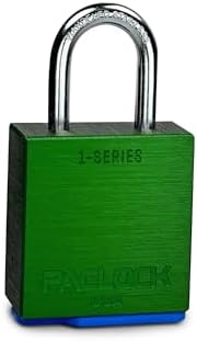 PACLOCK's 1-Series Padlock, Standard Rekeyable (SR), 1/4" Diameter Hard. Stainless Steel Shackle, 1-3/16" Tall, One Lock Keyed to a Number U-Pick! w/ 2 Keys, Green