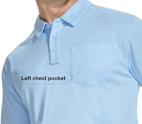 ZITY 5 Pack Polo Shirts for Men with Pocket Dry Quickly Short Sleeve Athletic Outdoor Work Collared Shirts