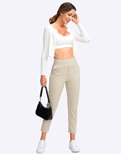 YYV Women's Golf Pants High Waist Stretch Ankle Pants with Pockets