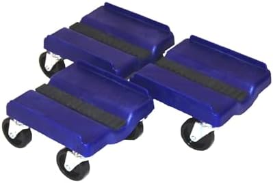 Push Industries Poly Pro Heavy Duty Snowmobile Dollys 1500 lbs with 2.5” Nylon Swivel Casters (Blue)