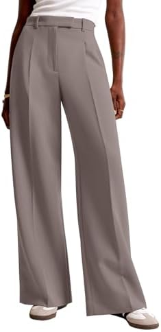NIMIN Women Wide Leg Work Pants High Waisted Dress Trousers with Pockets