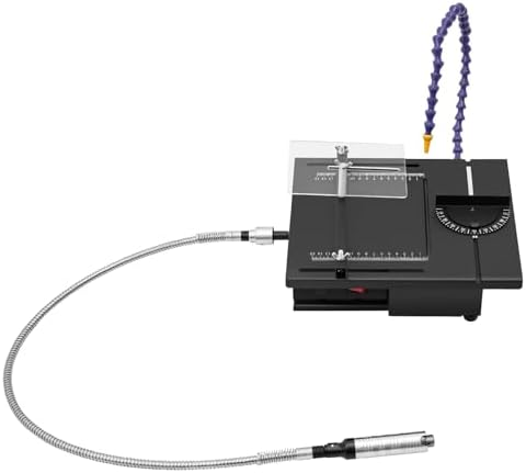 Table Saw, Gem Faceting Cutting Carving Polishing Machine Lathe, 110V 1850W Portable Lapidary Polisher with Universal Hose, Mini Rock Jade DIY Grinder Tool for Hardware Shop Factory Warehouse