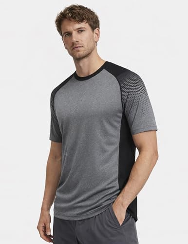 Liberty Imports 5 Pack Men's Active Quick Dry Crew Neck T Shirts