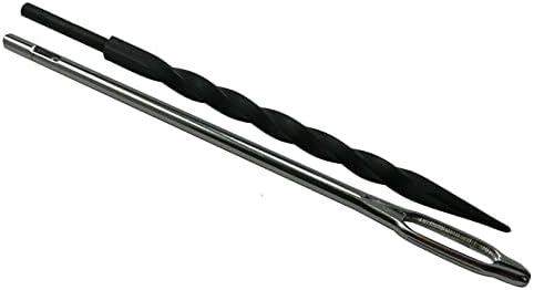 Stainless Steel Solid T-Handle Set - Pro Heavy Duty Spiral Probe & Split Eye Needle Tire Repair Set for Tire Plug Kits & Patch/Fix Tire Plugs