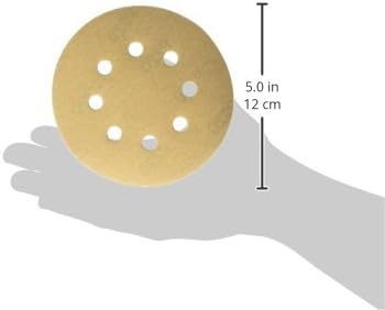 POWERTEC 50 PCS 220 Grit - 5 Inch 8 Hole Hook and Loop Sanding Discs, 5" Sanding Pads for Automotive, Drywall, Woodworking with Orbital Sander, Air, and DA Sander (44022G-50)