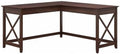 Bush Furniture Key West 60W L Shaped Desk with Mobile File Cabinet and Desktop Organizers, Bing Cherry