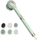 Electric Body Brush Back Scrubber for Shower, IPX6 Water Proof Bath Brush with Long Handle, 6 Heads 3 Speeds Rechargeable Electric Spin Scrubber for Cleanse, Massage, Exfoliate