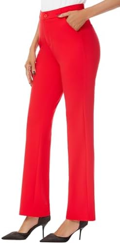 iChosy Women's Stretch Straight Leg Dress Work Pants Business Casual Slacks