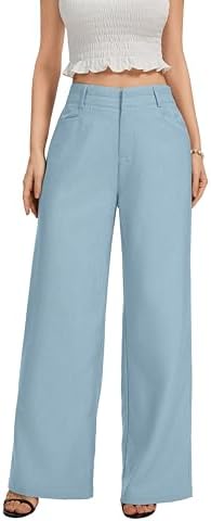 FUNYYZO Wide Leg Dress Pants for Women Work Slacks Business Casual Outfits