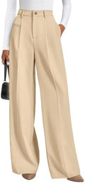 PRETTYGARDEN Women's Tailored Wide Leg Work Dress Pants