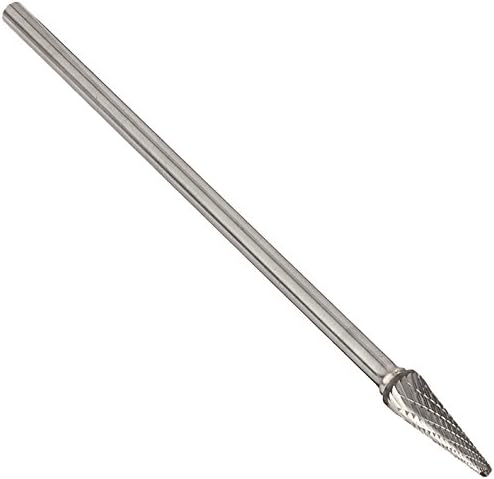 Drill America SL-3 Carbide Burr/Rotary File Cone Double Cut for Die Grinder 3/8" Dia. x 1-1/16" Cut Length with 1/4" Shank and 6" Overall Length, DUL Series