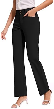 KICZOY Women Dress Pants Stretch Business Straight Leg with Pockets Wear to Work Casual 2026 Suitpants