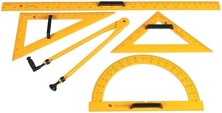 School Smart Drafting Tools Kit, Yellow, Set of 5