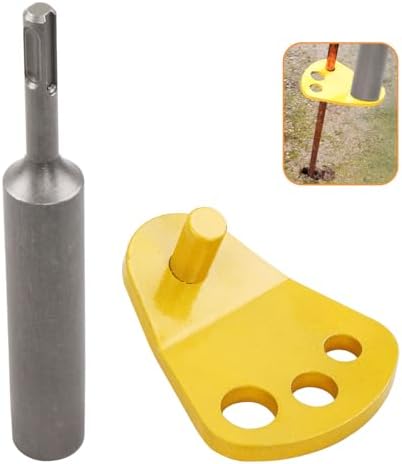 SDS Plus Ground Rod Driver with Adapter Bits Fits 5/8, 1/2, and 3/4 Inch Ground Rods, One-Piece T Post Driver Adapter Bit Fits All SDS Plus Rotary Hammer Drills Tools