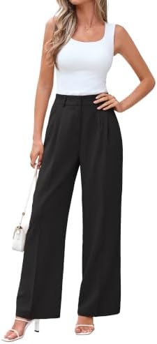 KICZOY Women Casual Wide Leg Dress Pants High Waist Lightweight Flowy Pants