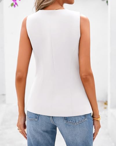 BTFBM Suit Vest Tops For Women Sleeveless Blazer Work Wear