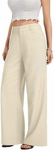 FUNYYZO Wide Leg Dress Pants for Women Work Slacks Business Casual Outfits