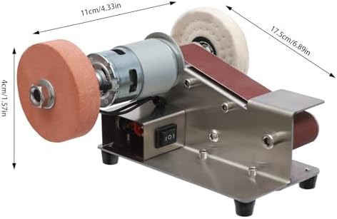 3-In-1 Mini Belt Sander-Knife Sharpener Electric Bench Grinder Sanding Machine, 7 Adjustable Speed Buffer Polisher for Metal Wood DIY Handcraft, Tool & Knife Sharpening