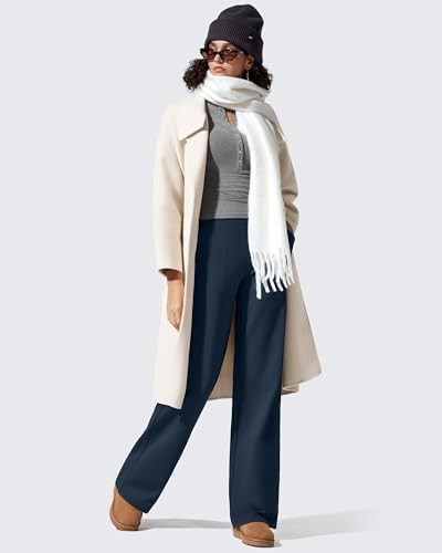 G4Free EverGoing Fleece Lined Wide Leg Pants for Women Dressy Work Casual