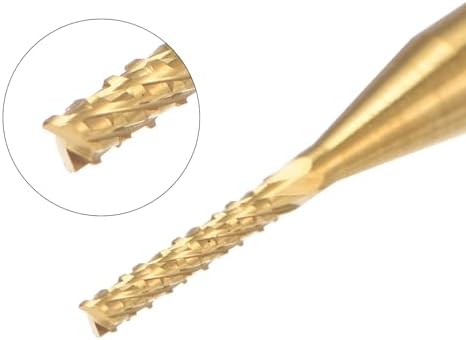 uxcell 10Pcs 1.2mm Titanium Coat Carbide End Mill Engraving Milling Cutter CNC Router Bits for PCB Machine, 1/8" Shank